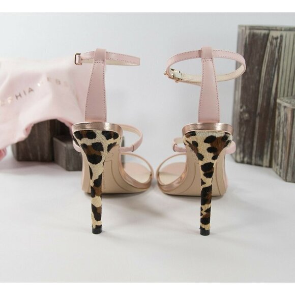 Sophia Webster Rosalind Pink Leather Leopard Heels - Picture 5 of 8